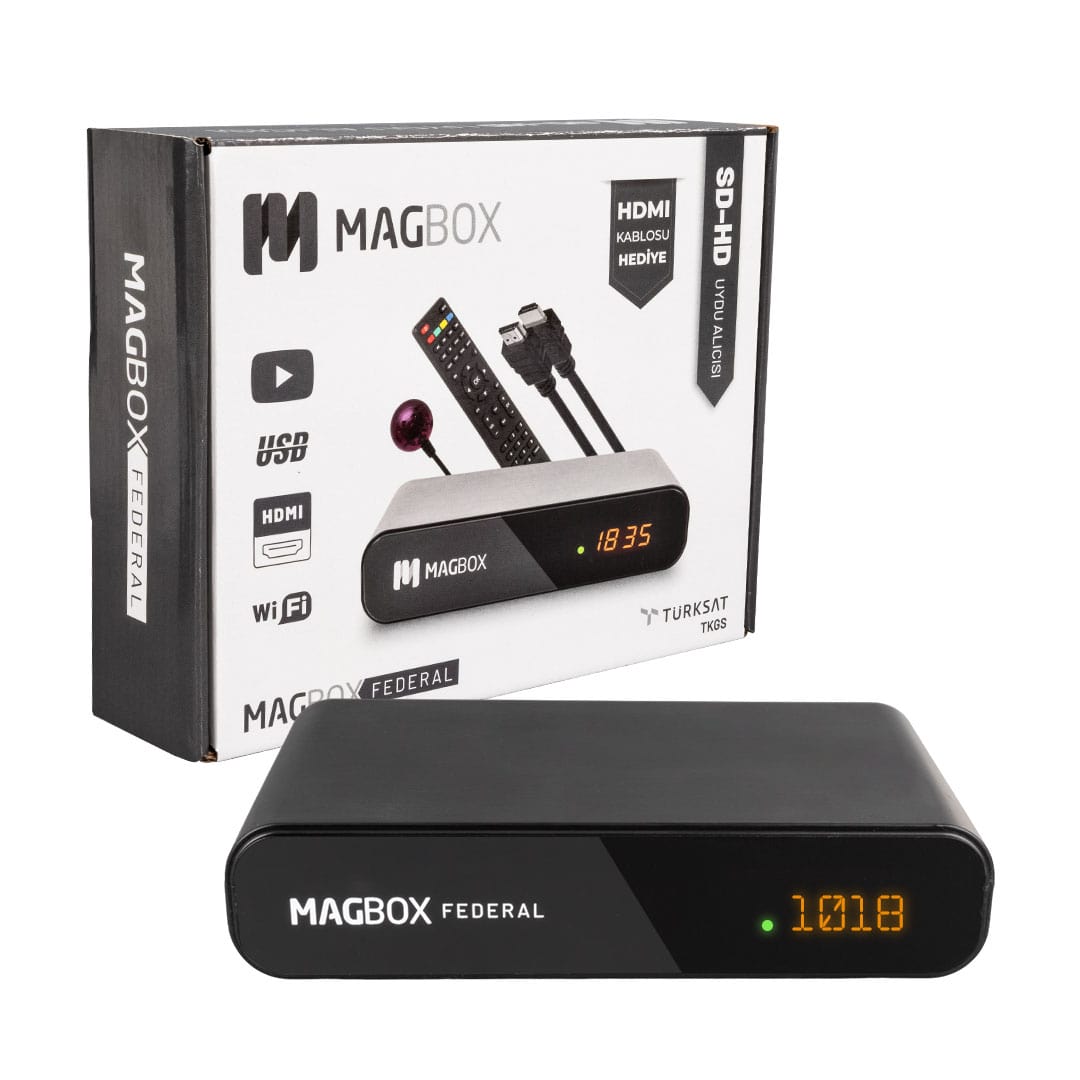 M0838-MAGBOX FEDERAL MİNİ HD + SCART TKGS'Lİ UYDU ALICISI