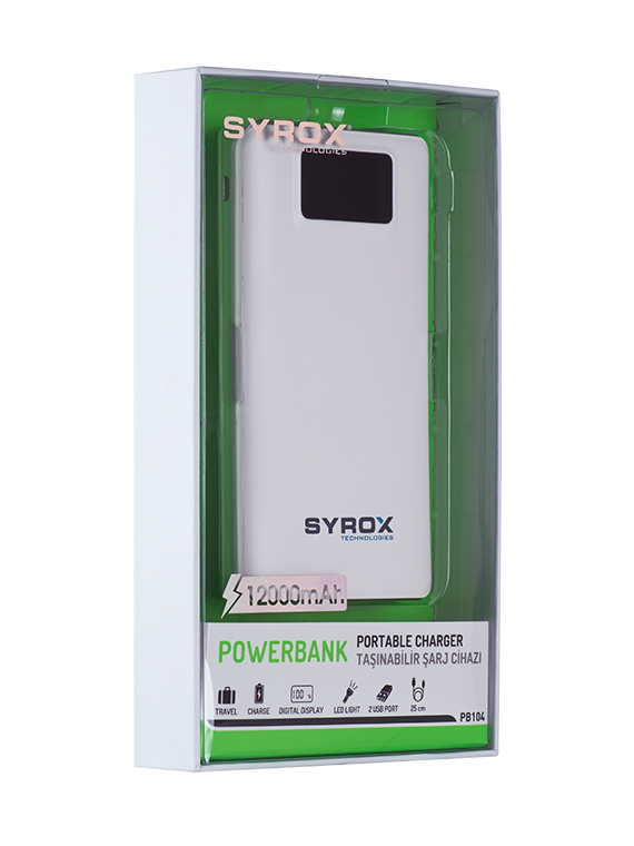 M0244-12,000MA-PB104-Power Bank 12.000 Mah. Led Göstergeli-
