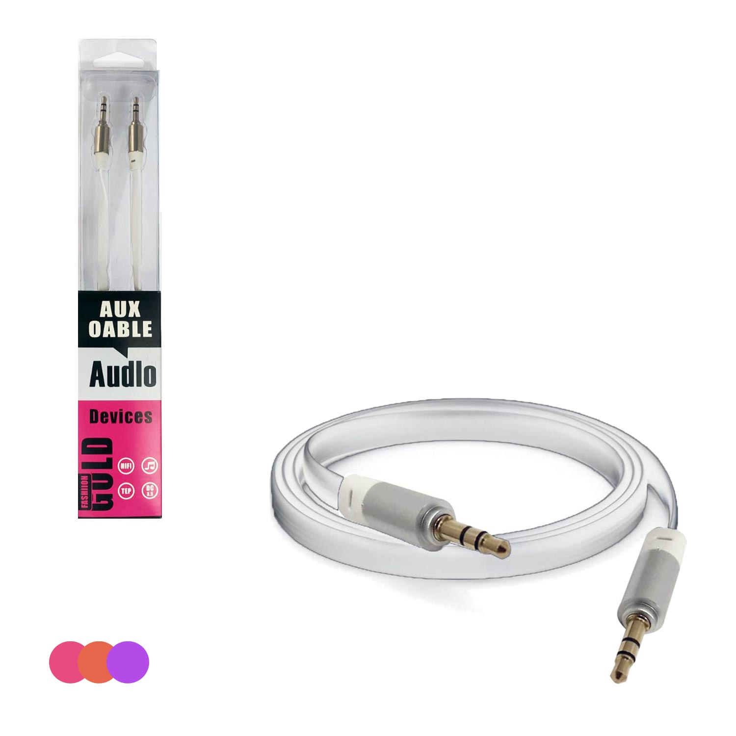 M0061-Aux Kablosu 3.5mm Flat 1 Metre