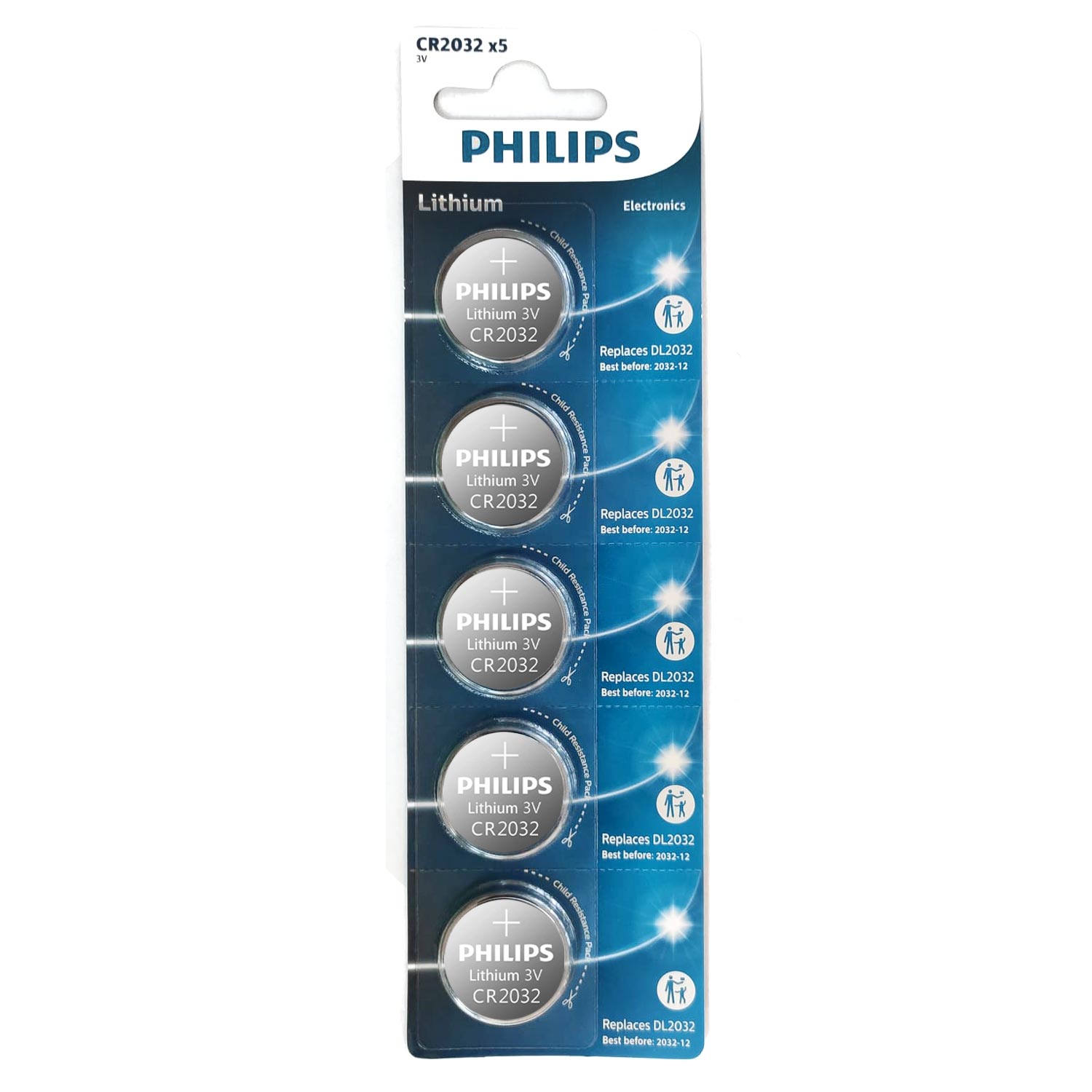 M0823-PİL DÜĞME 2032 3V (BEŞLİ PAKET) PHILIPS
