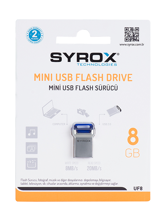M0444-UF8-Syrox 8 Gb Mini Fit USB Bellek