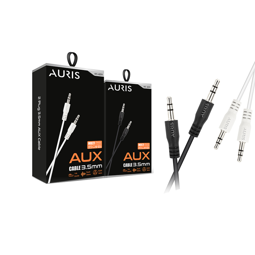 M0061-Auris AU04 3,5mm Aux Ses Kablosu 100cm Kibrit Kutu