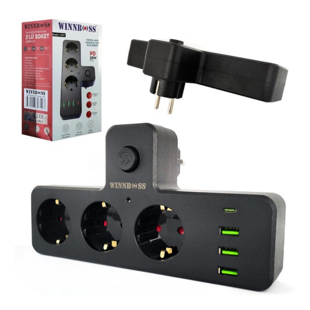 M2432-PRIZ AKIM KORUMA-3397 (PRİZ+3*USB) PRİZ TİPİ