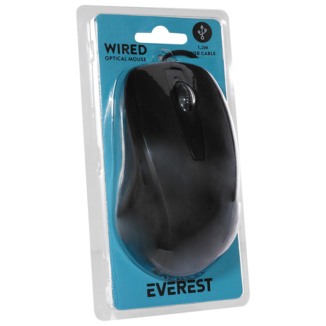 M2529-EVEREST SM-207B USB SİYAH 1200 DPI OPTİK KABLOLU MOUSE  1.59