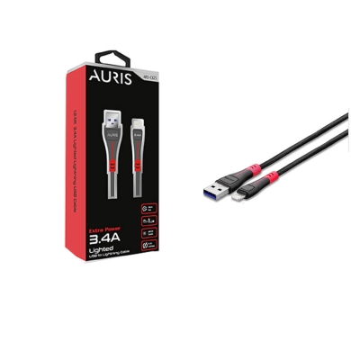 M2599-Auris CB25 Lightning Kablo Işıklı 3.4A