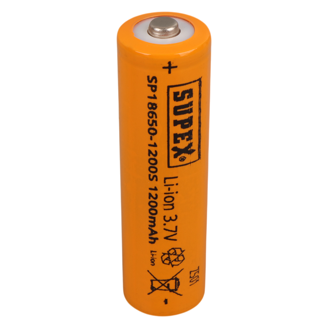 M2615-SUPEX SP 18650-1200S 3.7 VOLT LI-ION 1200 MAH BAŞLIKLI ŞARJLI PİL