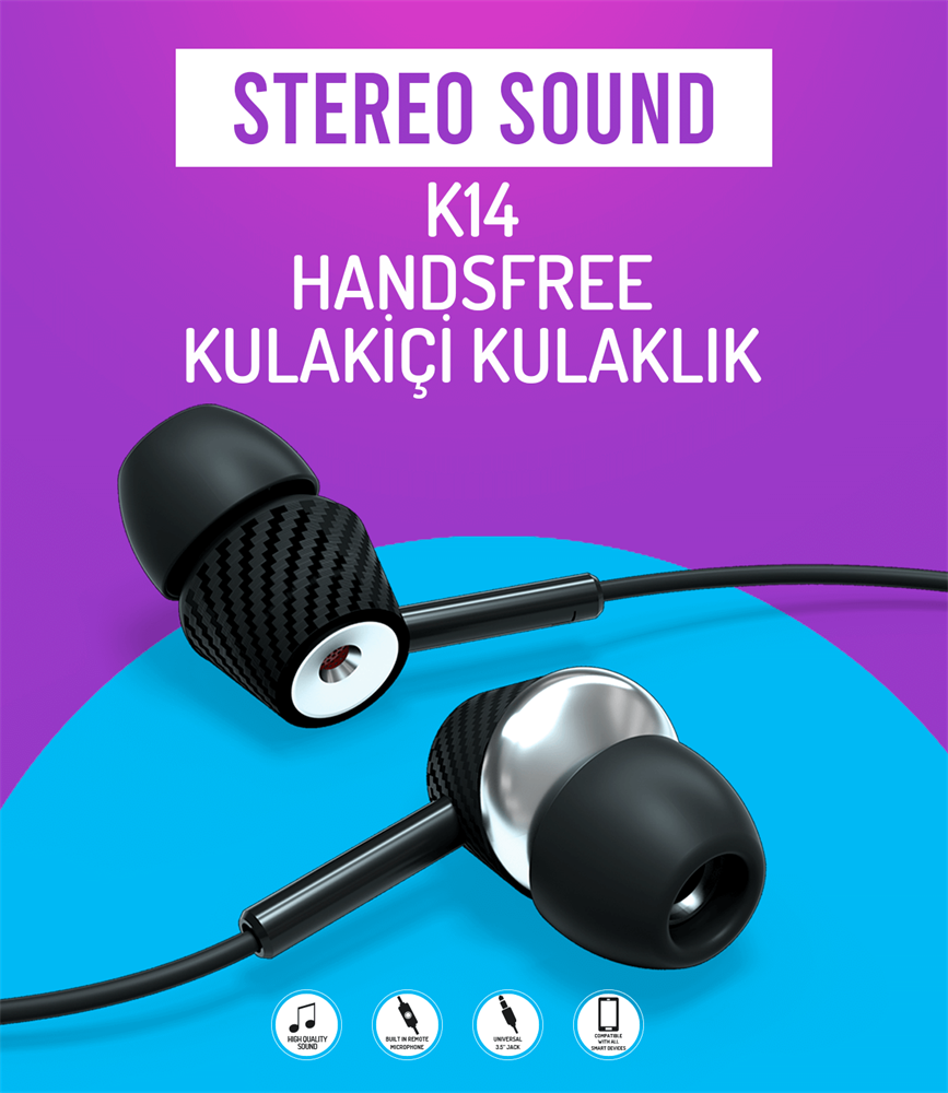 M0436-SYROX K14 HANDSFREE STEREO KULAKİÇİ KULAKLIK