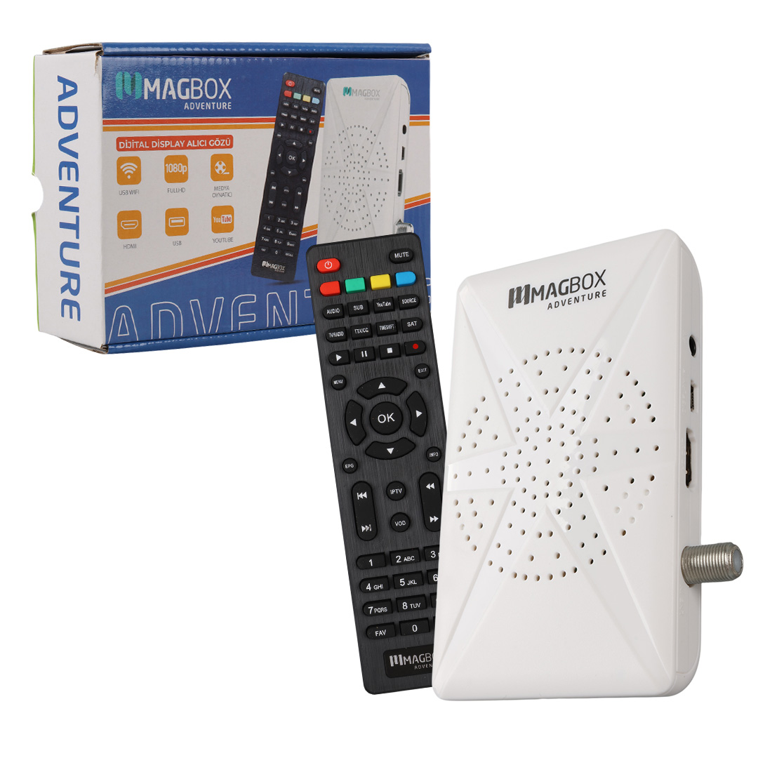 M2618-MAGBOX ADVENTURE 4000 KANAL TKGS / YOUTUBE / USB DESTEKLİ FULL HD UYDU ALICISI (DİSPLAY GÖZLÜ)