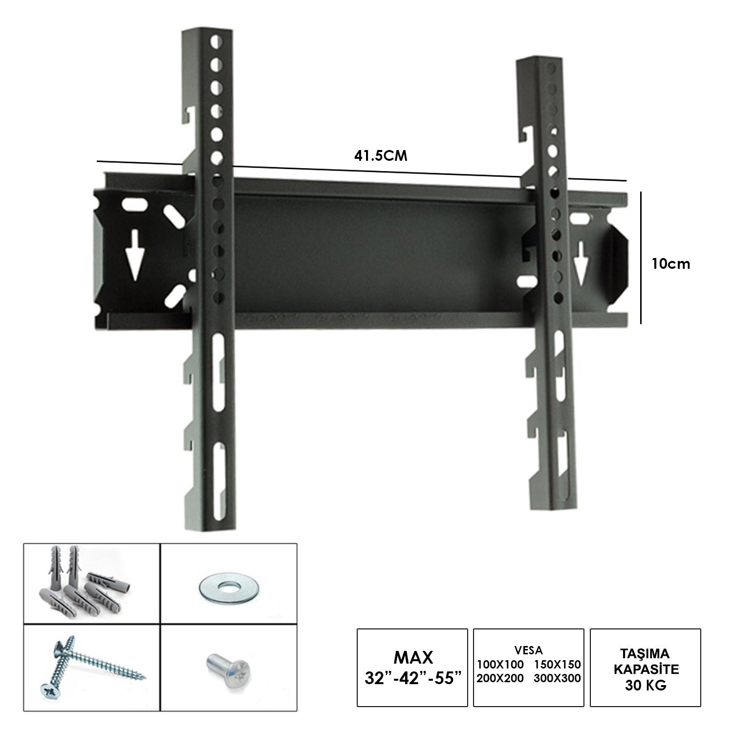 M0598-32-42-55-MEGA LCD ASKI APARATI SABİT 32"/42"/55" 82-106-140CM MEGA MG10/55