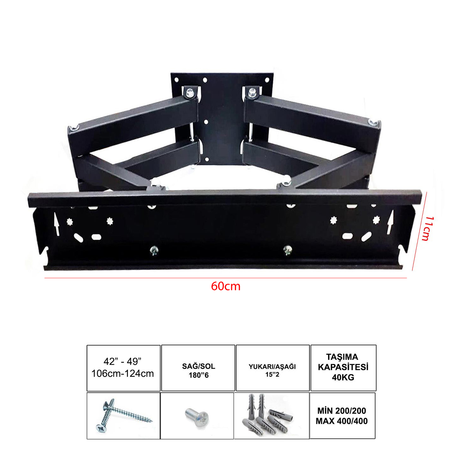 M0928-LCD ASKI APARATI HAREKETLİ 6 KOLLU 42" 65" 109-165CM UFİX-6011H