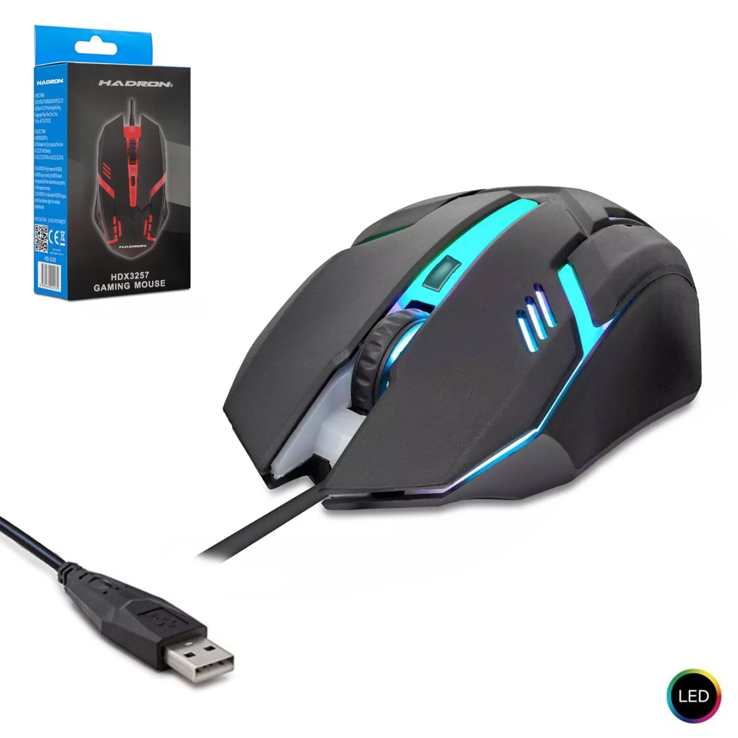 M0853-KABLOLU OYUNCU MOUSE 1600DPI LEDLİ HADRON HDX-3257