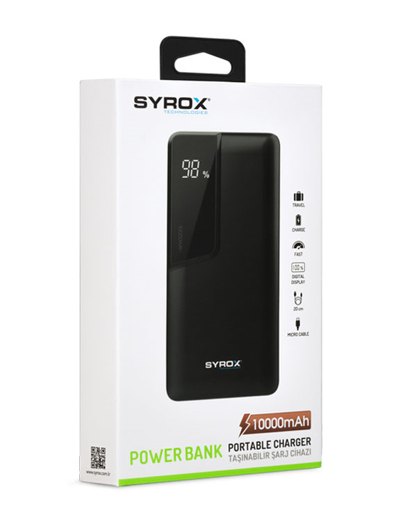 M0587-SYROX PowerBank 10.000 Mah. Led PB110-